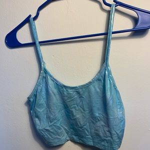 Blue metallic crop top